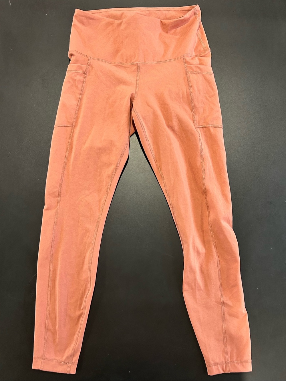 90 Degrees Dusty Coral High-Rise Leggings with Utility Pockets